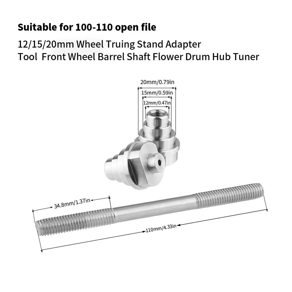 12/15/20mm Wheel Truing Stand Adapter Tool Front Wheel Barrel Shaft