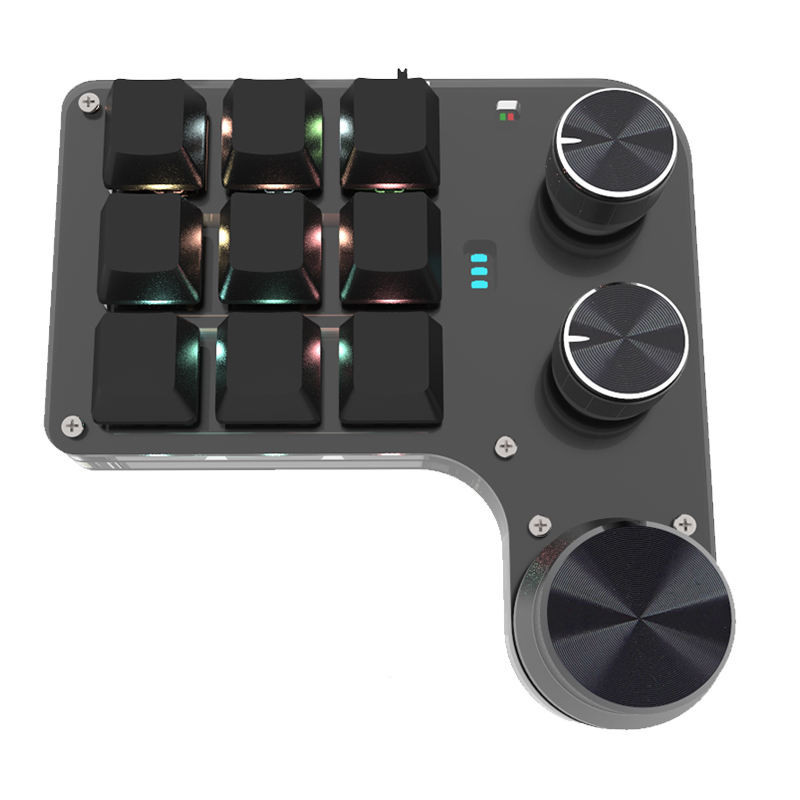 Custom Macro Keyboard Hot Swap Mini 9 Keys 3 Knob RGB Program 18 ...