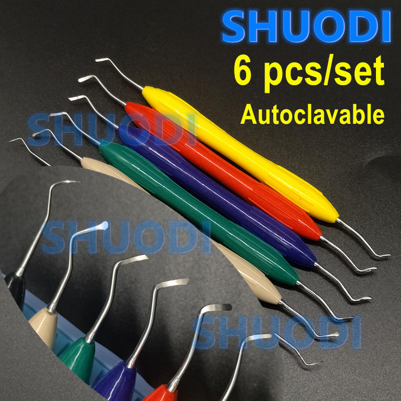 6pcs Dental Enamel Chisel Trimmer Aesthetic restoration preparation kit Gingival Margin Trimmer