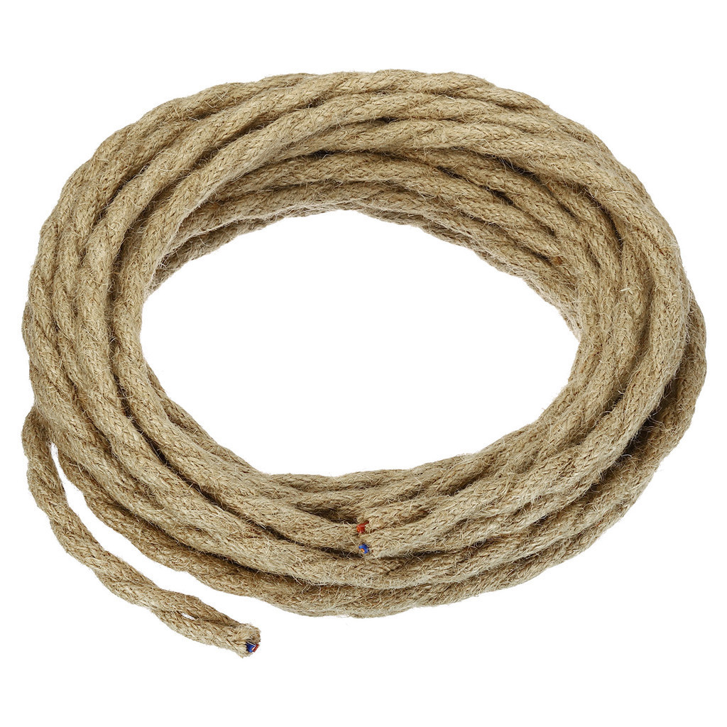 PRUNLLA 25ft Vintage Cloth Covered Lamp Wire – 18/2 Gauge Twisted Cord For Retro Lighting & DIY Projects (Brown)