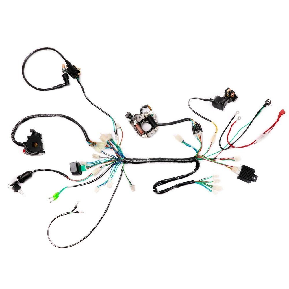 TDPRO Full Electric Engine Wiring Harness Loom CDI Quad Wire harness