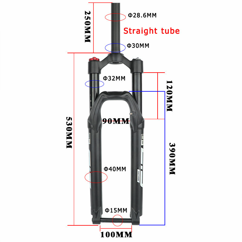 ≈RACEWORK Mountain MTB Bicycle Air Fork Thru Axle with Rebound Adjustment MTB Front Suspension ☄