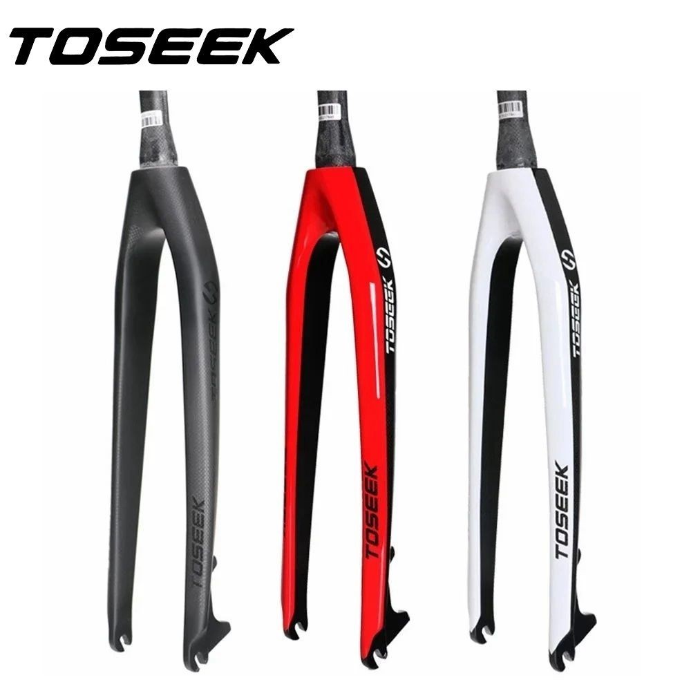 ☍TOSEEK Carbon Fibre Rigid Fork MTB Bicycle Mountain Front Fork 26er 27