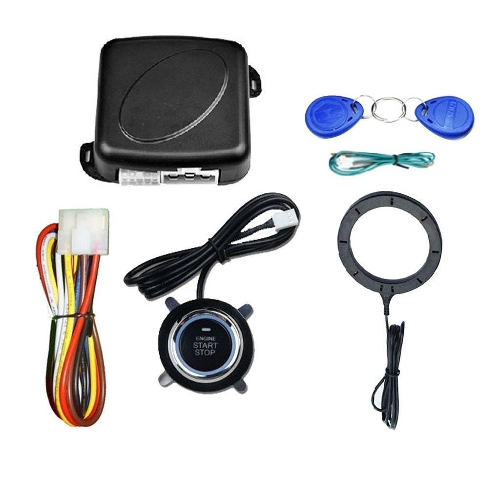 ⋛Car RFID One Key Start System Anti Theft Keyle Go System for 12V Cars ...