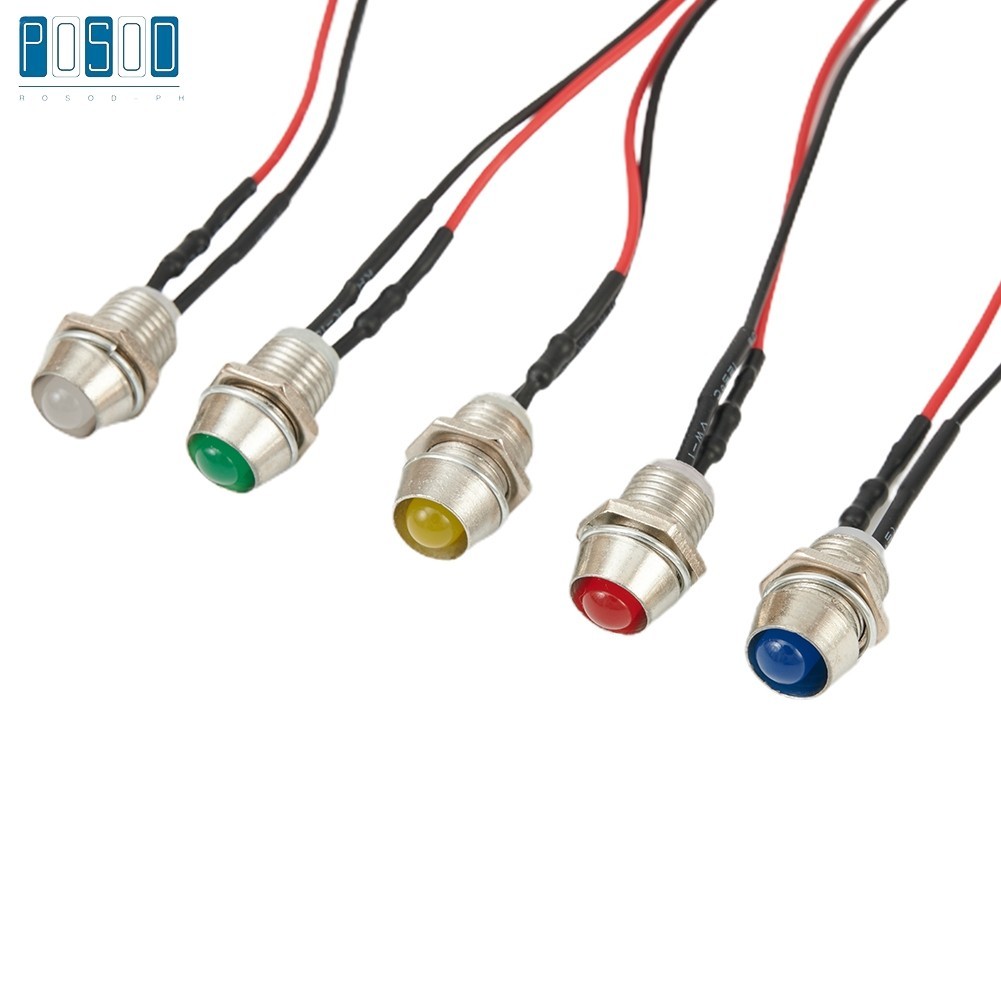 Boat Car Dash Warning Lamp 10mm Color Positive+Negative Bulbs Indicator ...