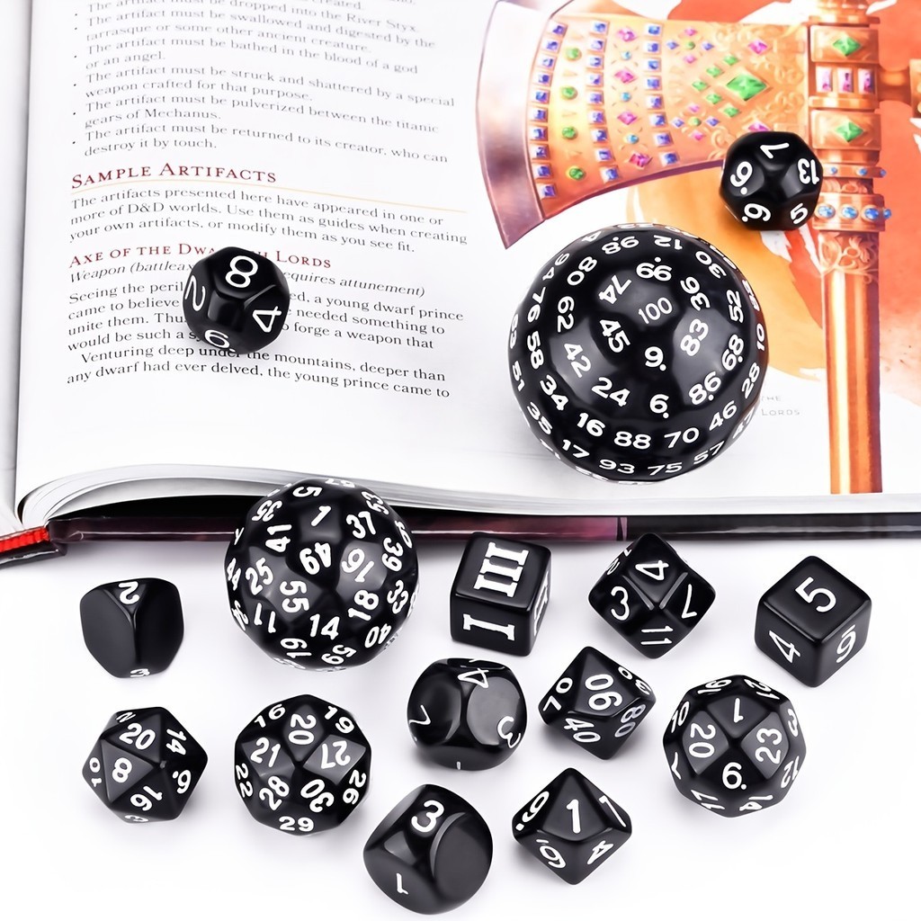 ☁15Pcs Polyhedral Dice Table Game Dice for DND RPG Dungeons and Dragons ...