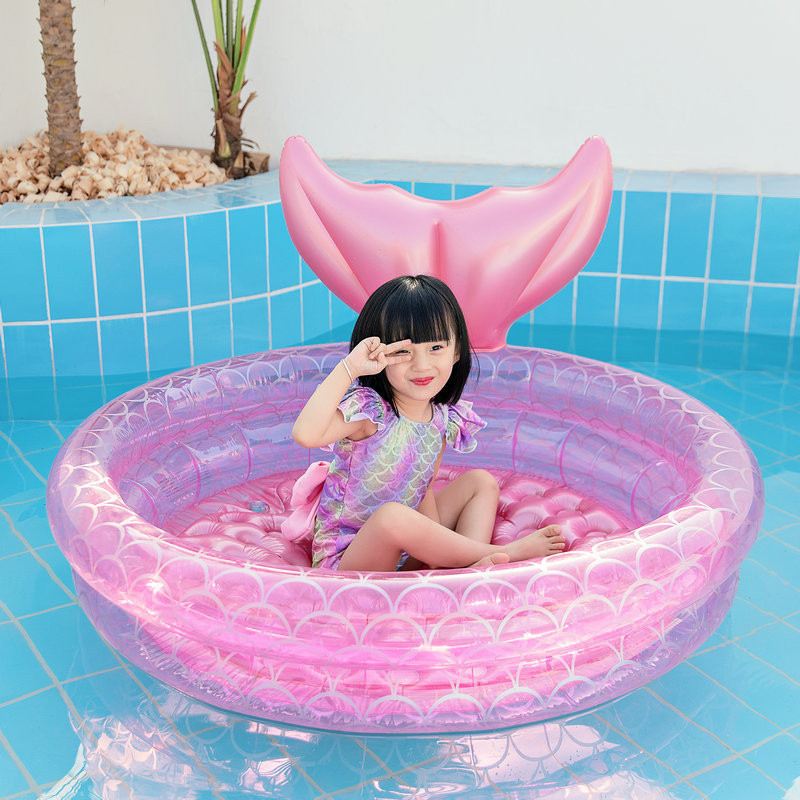 New Mermaids Inflatable Pool Bathing Kids Summer Home Outdoor Swimming ...