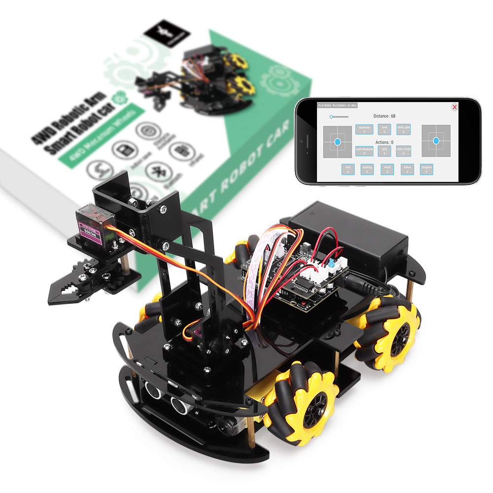 ۞Smart Robotic Arm Car Kit for Arduino Programmable Automation Sets ...