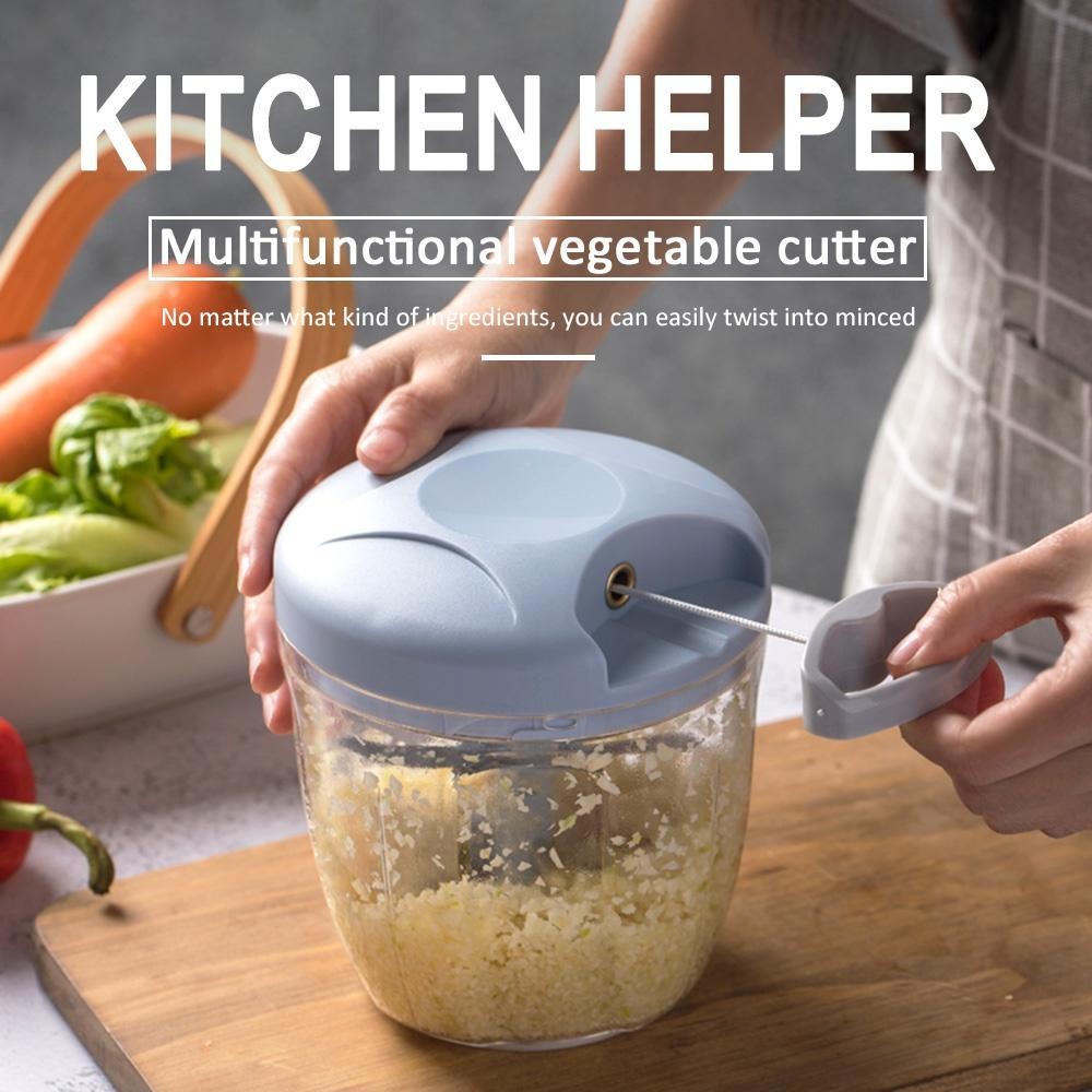 500/900ML Multifunction Meat Mincer Garlic Chopper Rotate Garlic Press ...
