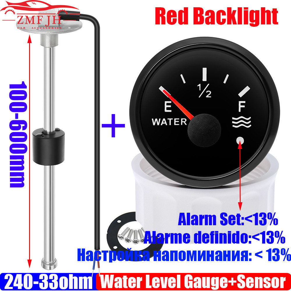 ≈240-33 OHM Water Level Float Sensor+52MM Water Level Gauge with Alarm ...