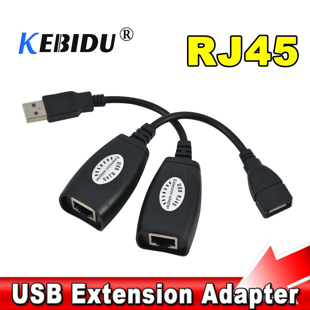 ☞kebidu USB 2.0 Extension Extender Adapter male & Female Up To 150ft ...