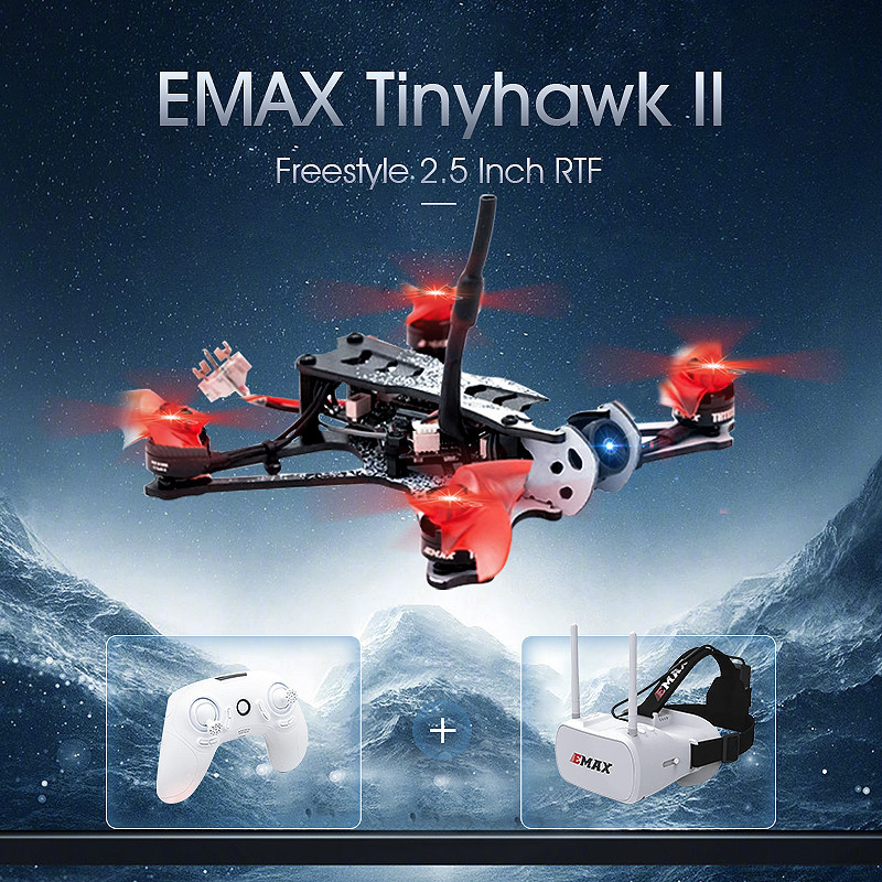 ⚔Emax Tinyhawk II 2.5 Inch FPV Racing Drone w/ Frsky RunCam Camera ...