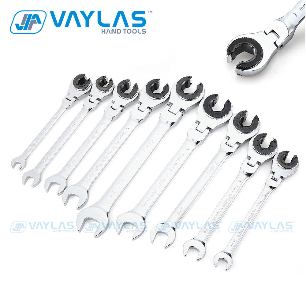 8-19mm Open Flex-head Flare Nut Ratcheting Wrench Metric Oil Pipe ...