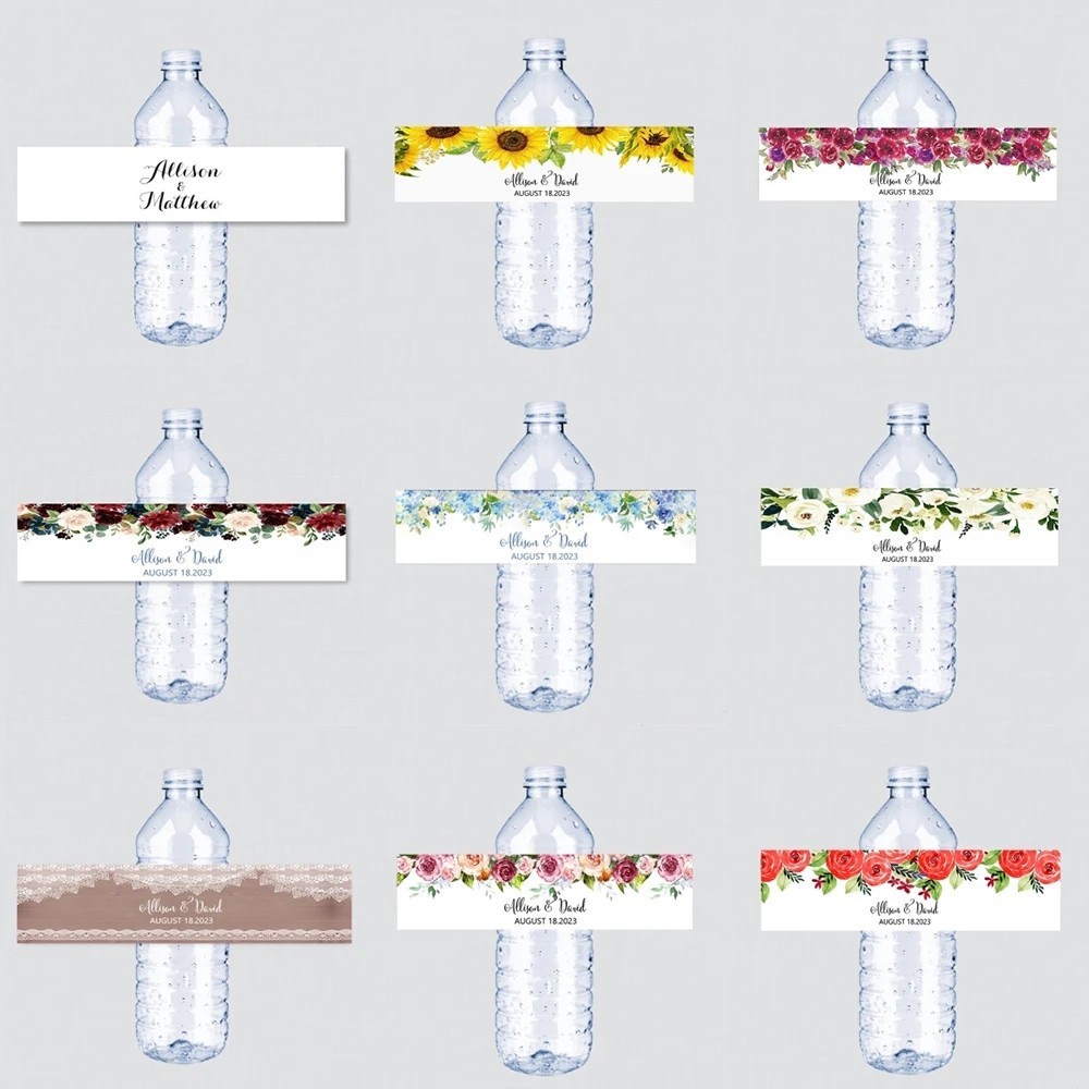 【Custom Water Bottle Label Stickers With Names and Dates Personalized ...
