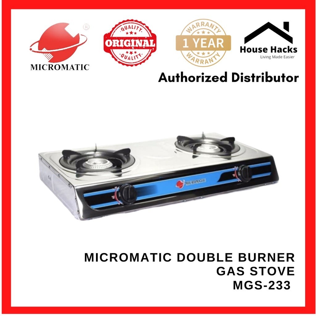 Micromatic MGS-233 Double Burner Gas Stove (House Hacks) Shopee