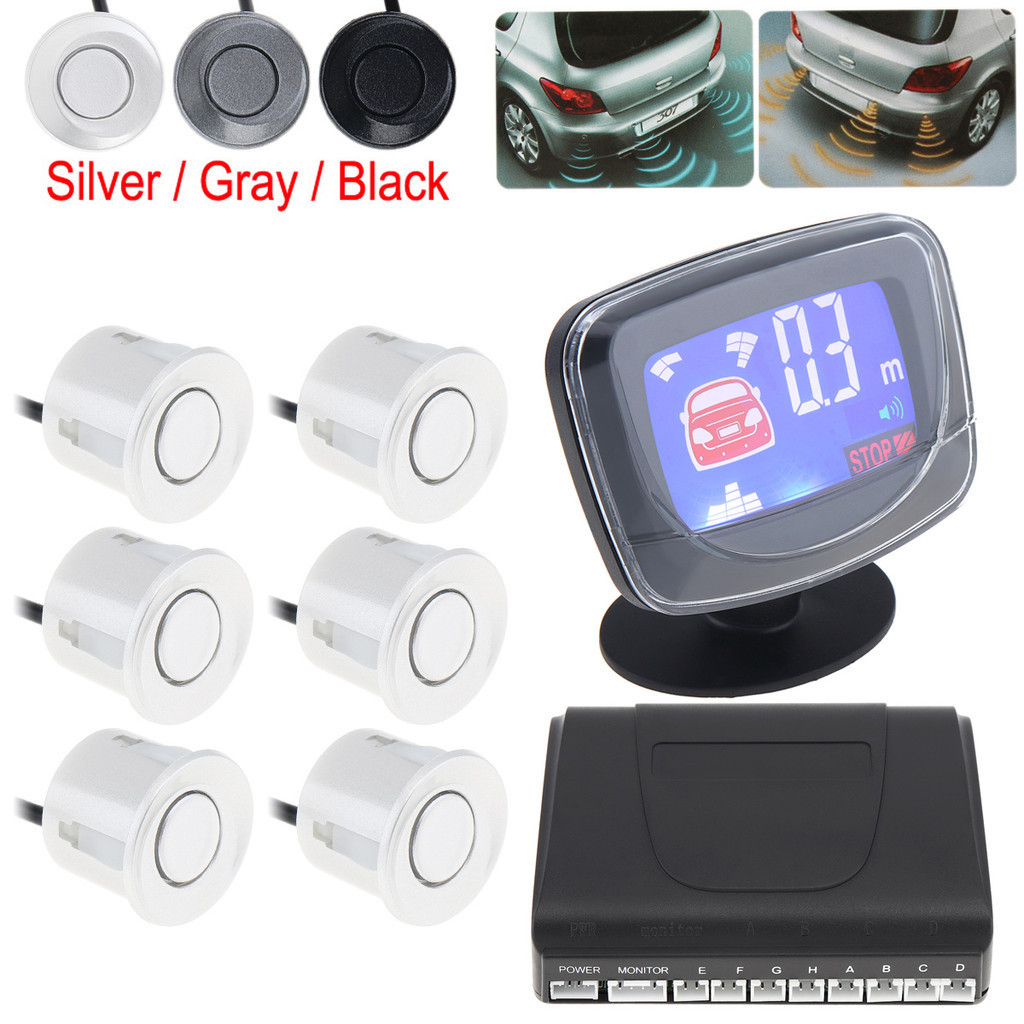 ღWaterproof 6 x Beep Alert Rear View Car Parking Sensors with Display