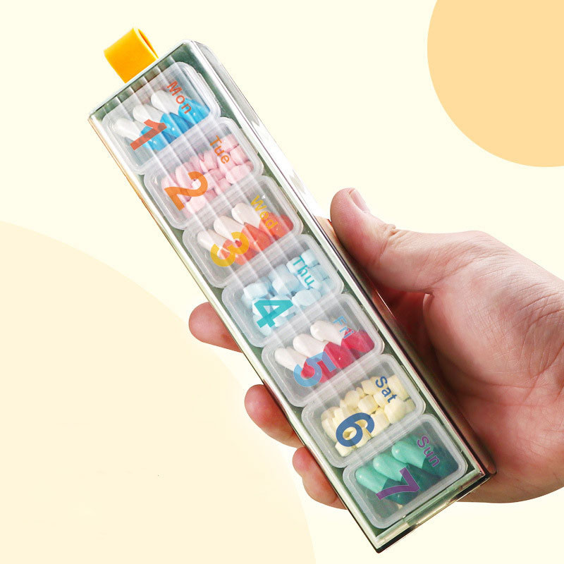 Medicine Box Portable Storage Box Sealed Tablets 7 Days A Week Pill Box ...