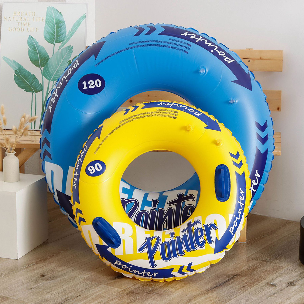 Pool Coated for Children AdultsThickened Swim Ring Float with Handle ...