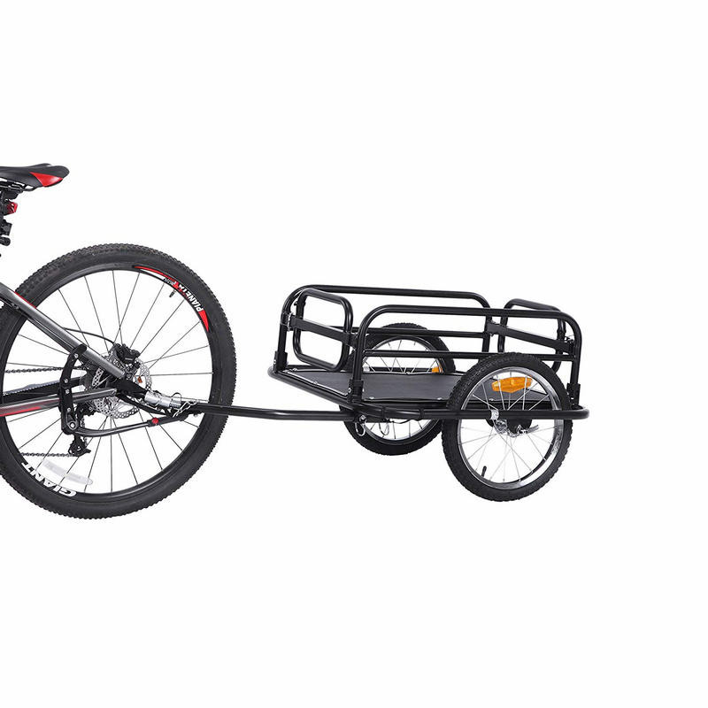 ☂Foldable Bike Cargo Trailer Bicycle Cart Wagon Trailer w/Hitch, 16