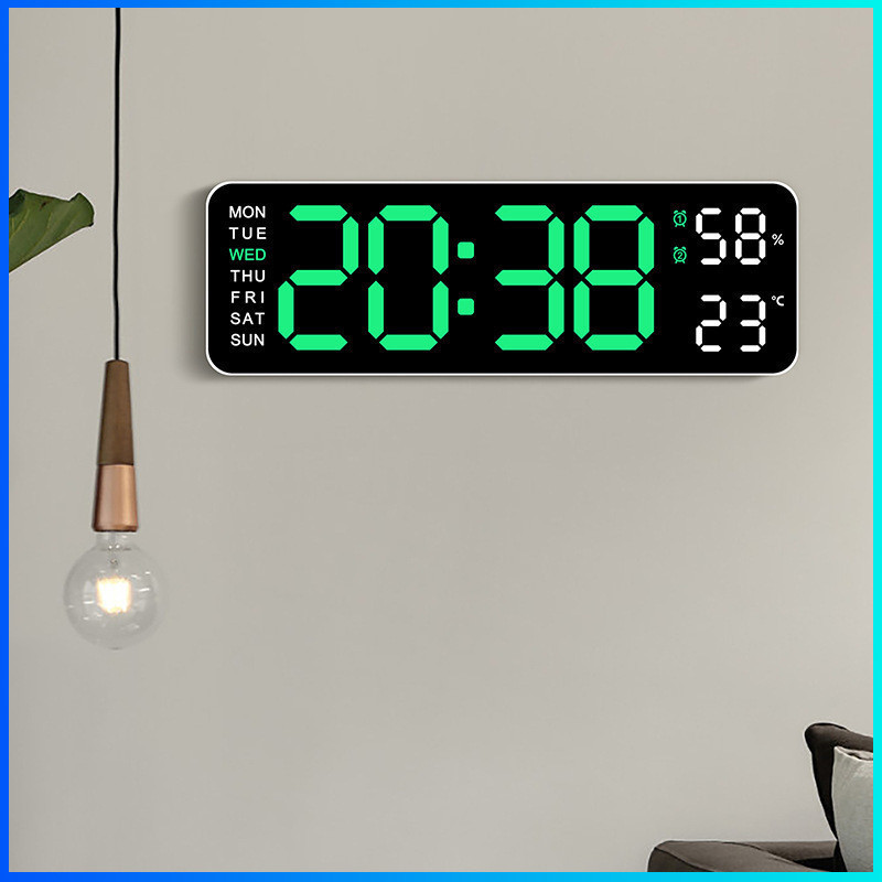 Digital Wall Clocks LED Alarm Clock Large Display Table Clock Wall ...