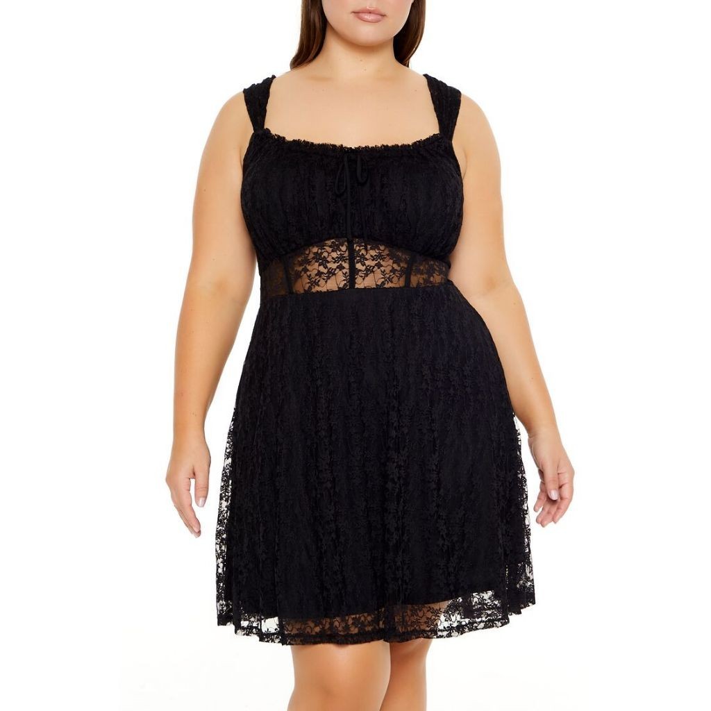 Forever 21 Women's Plus Size Lace Knit Mini Dress | Shopee Philippines