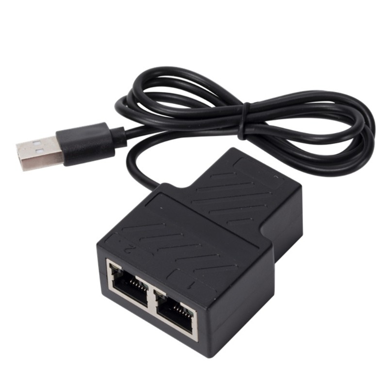 ☁RJ45 Splitter 1 to 2 Ethernet Adapter Internet Cable Extender 100Mbps ...