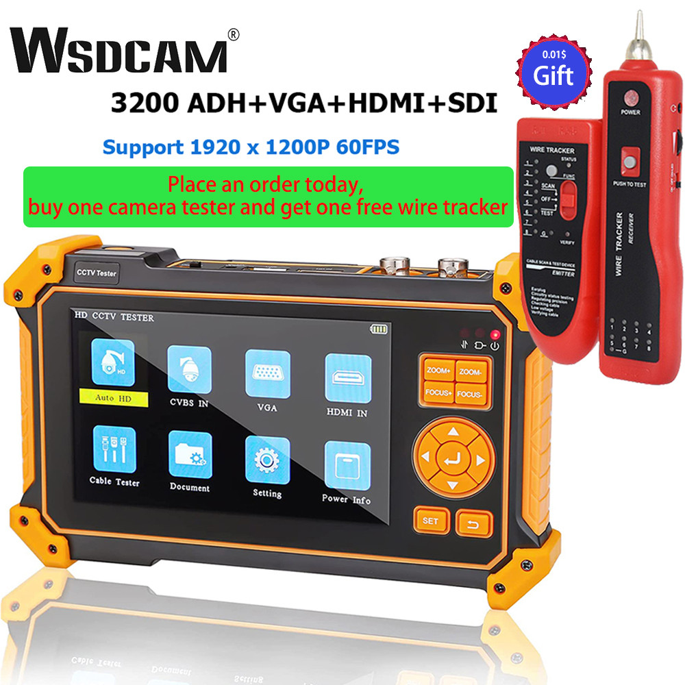 WSDCAM 3200C CCTV Tester HD Coaxial 4K 8MP ADH VGA HDMI SDI Camera