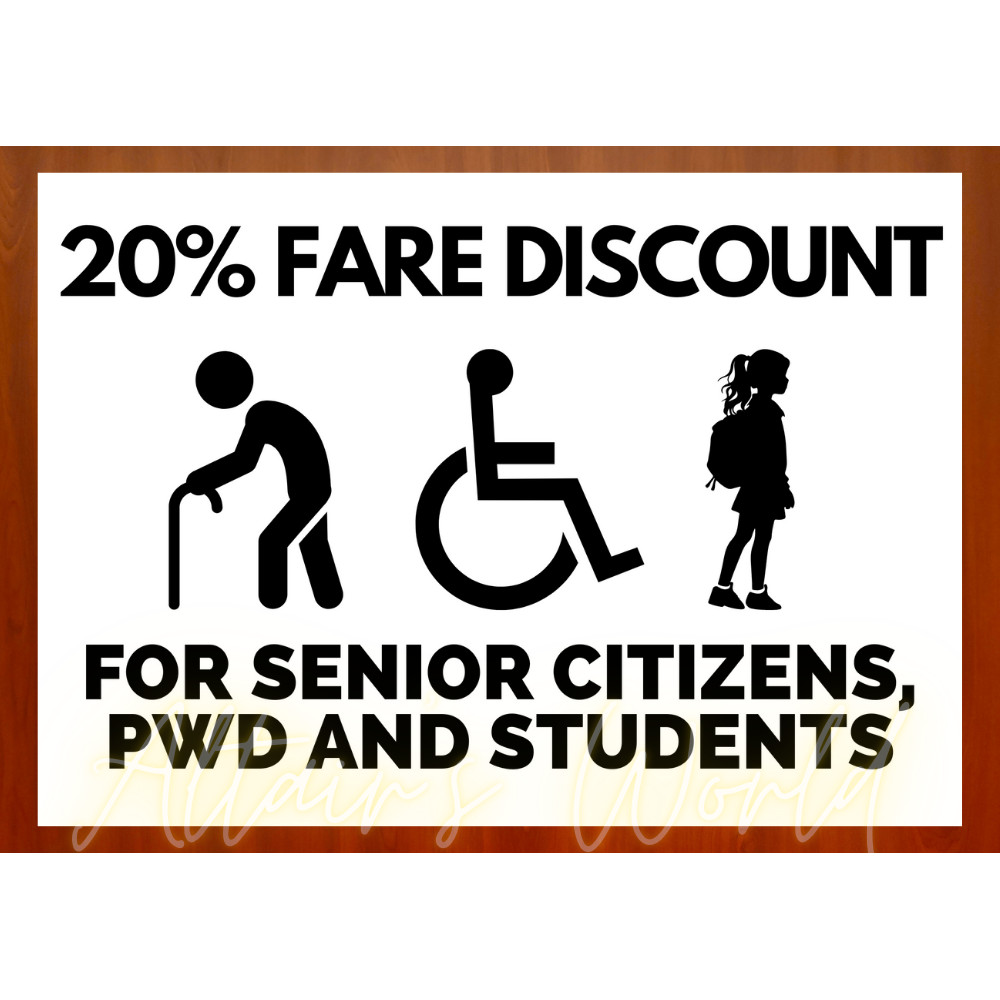 AW Signage Car Decals PWD Sticker PWD Signage Sticker Jeep Fare ...