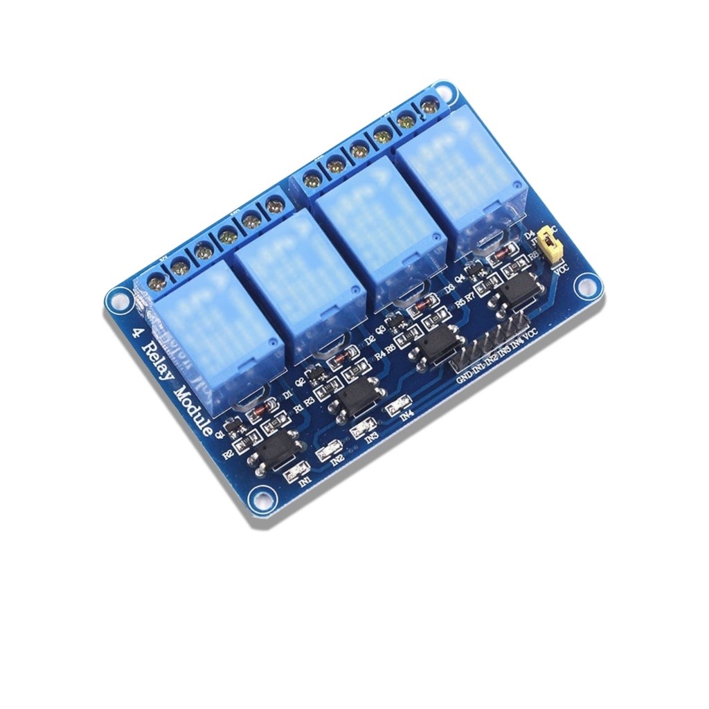 Boontech 5Vdc 4-Way Relay Module with Optocoupler Isolation Low-Level ...
