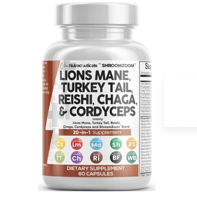 Real Lion's Mane Mushroom Supplement Brain Boost IQ Memory Relief
