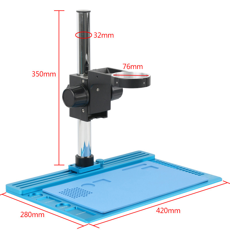 ☾76mm Focus Holder 32mm Column Aluminum Microscope Sliding Base ...