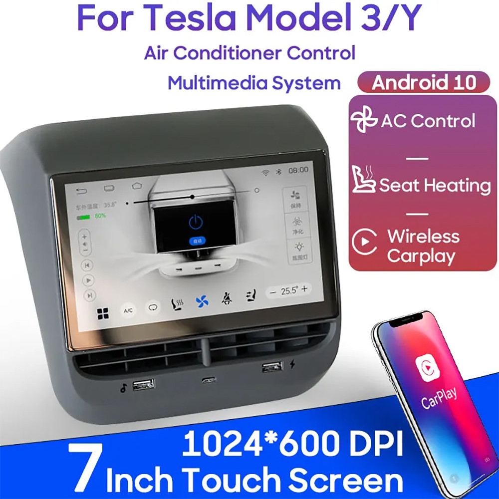 유CARVIEW 7.0 inch Screen Android 12 For Tesla Model 3 Y Rear Display