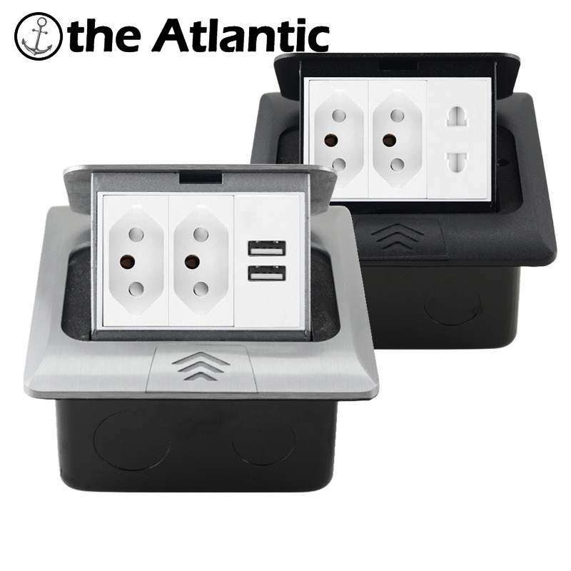 ♜Brazil Plug Socket Pop-Up Floor Socket USB Type C HDMI TV RJ45 Power ...