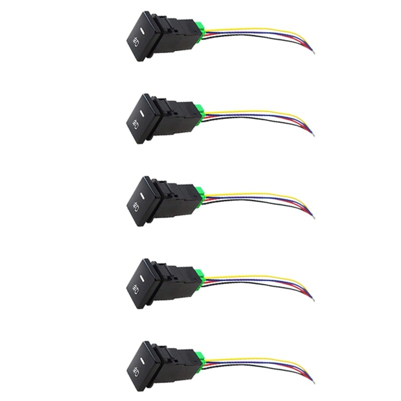 웃5X 4-Pole 12V Push Button Switch With LED Background Indicator Lights ...