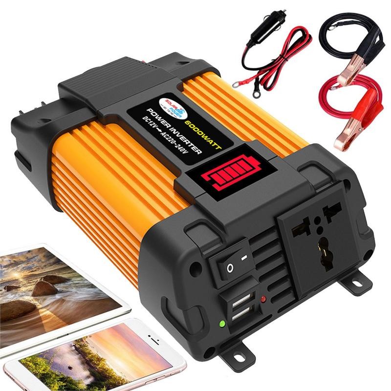 ♚Portable Inverter Car Power Inverters With LED Voltage Display Screen ...