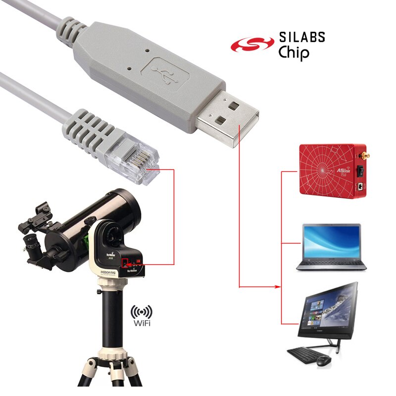 Cavo Aggiornamento Synscan Cavo USB-RJ12 Per Skywatcher Synscan | Chip CP2102 | 3 Metri Per Controllo PC E Aggiornamento Firmware Controllo Pc Astronomia