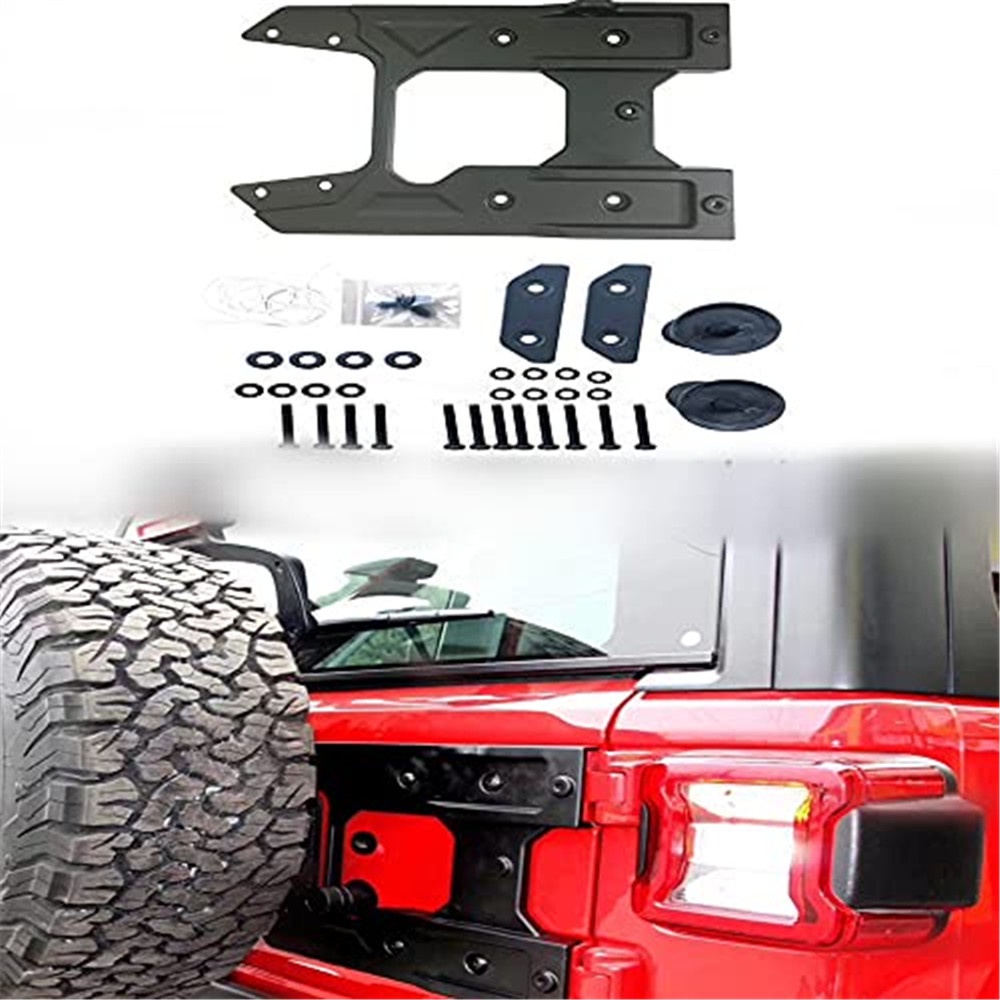 1 set of Spare Tire Carrier Tailgate Bracket Hinge Reinforcement Kits Oversized for Jeep