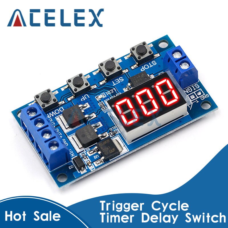 DC5-36V Dual MOS LED Digital Time Delay Relay Trigger Cycle Timer Delay ...
