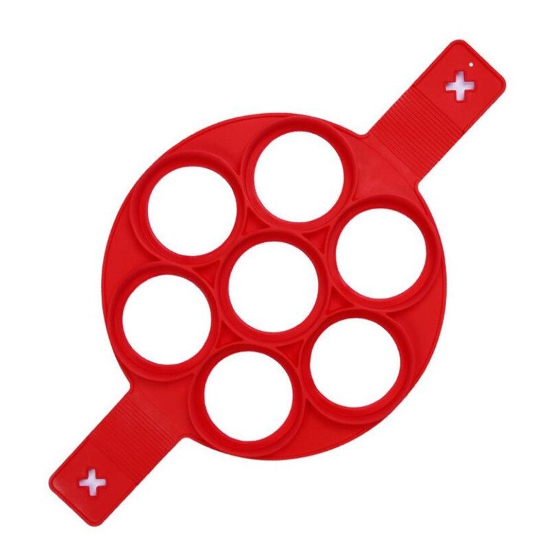 7Holes Silicone Pancakes Pan Breakfast Maker Egg Flippin Flipper ...