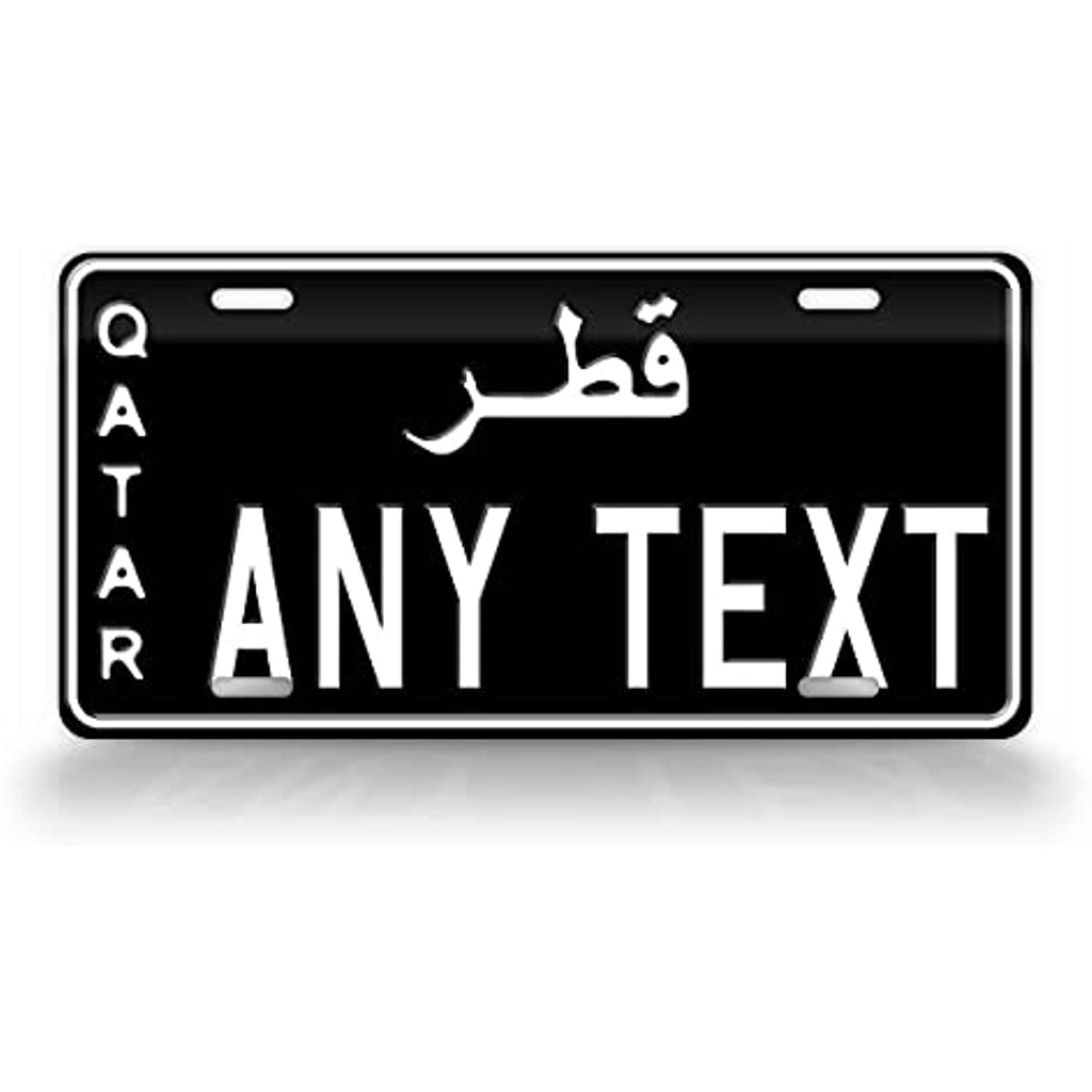 Qatar US Sized Replica Qatari License Plate Any Text Custom Auto Tag