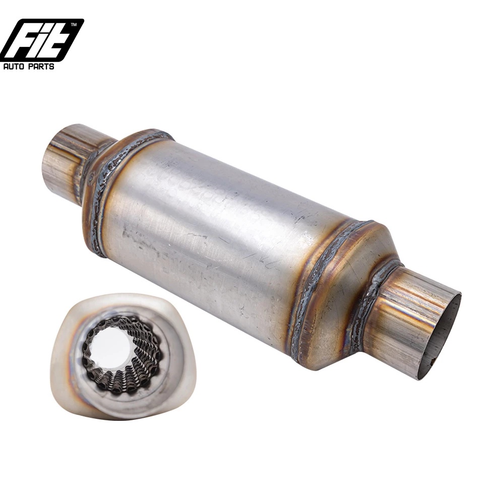 ♠Universal Stainless Steel Exhaust car auto Resonator Internal spiral