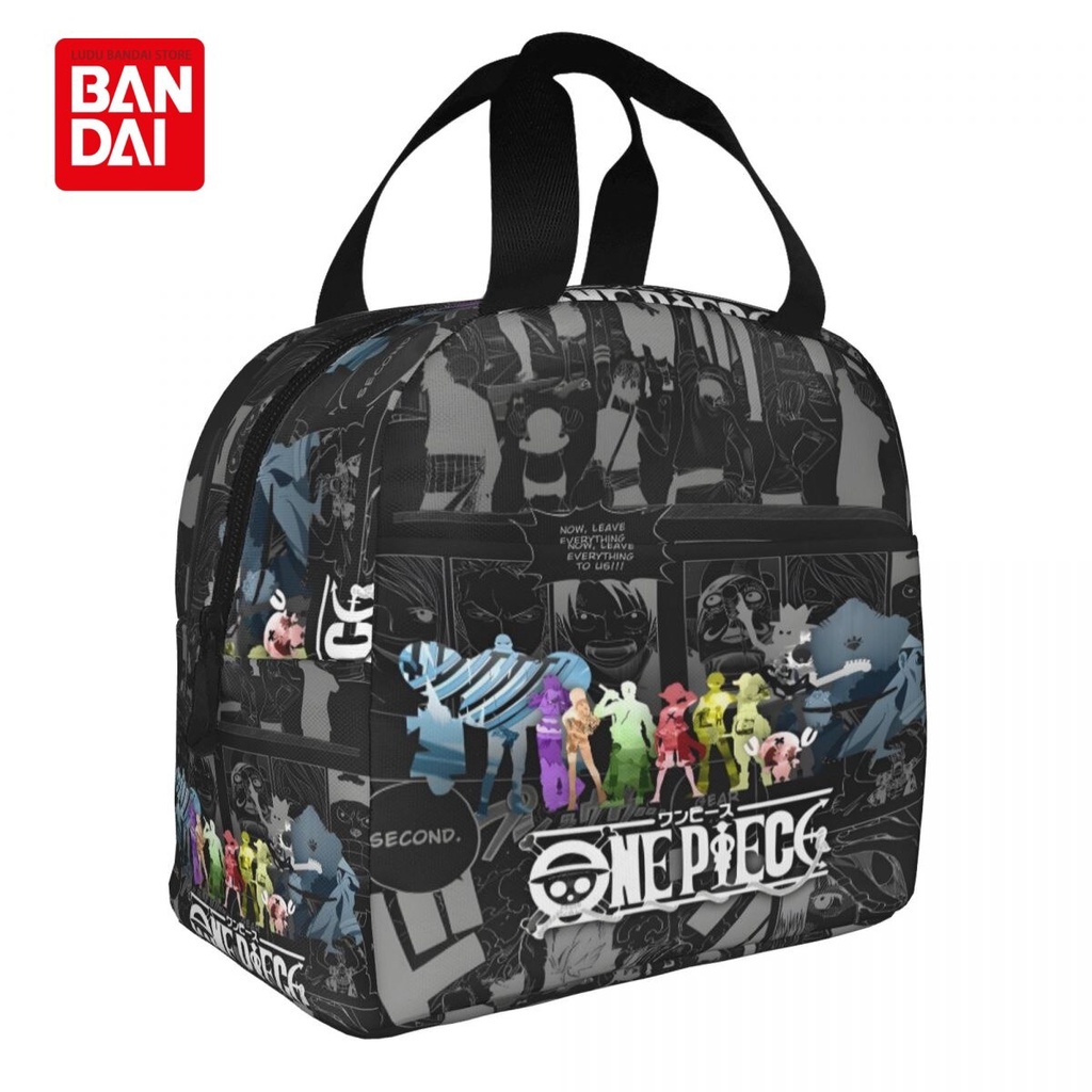 Bandai Japanese Anime One Piece Lunch Bag for School Kids Office Luffy Sac Lunch Portable