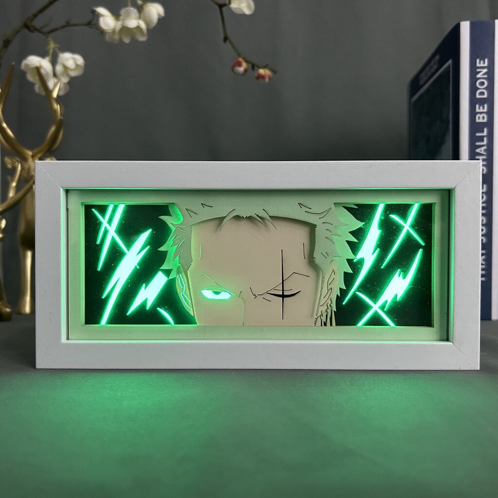 3d Anime LED Light Box One Piece Zoro Luffy Action Figure Toys Room ...