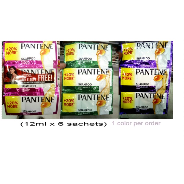 Pantene Shampoo Sachets sold per half dozen ( 6 sachets only) | Shopee ...