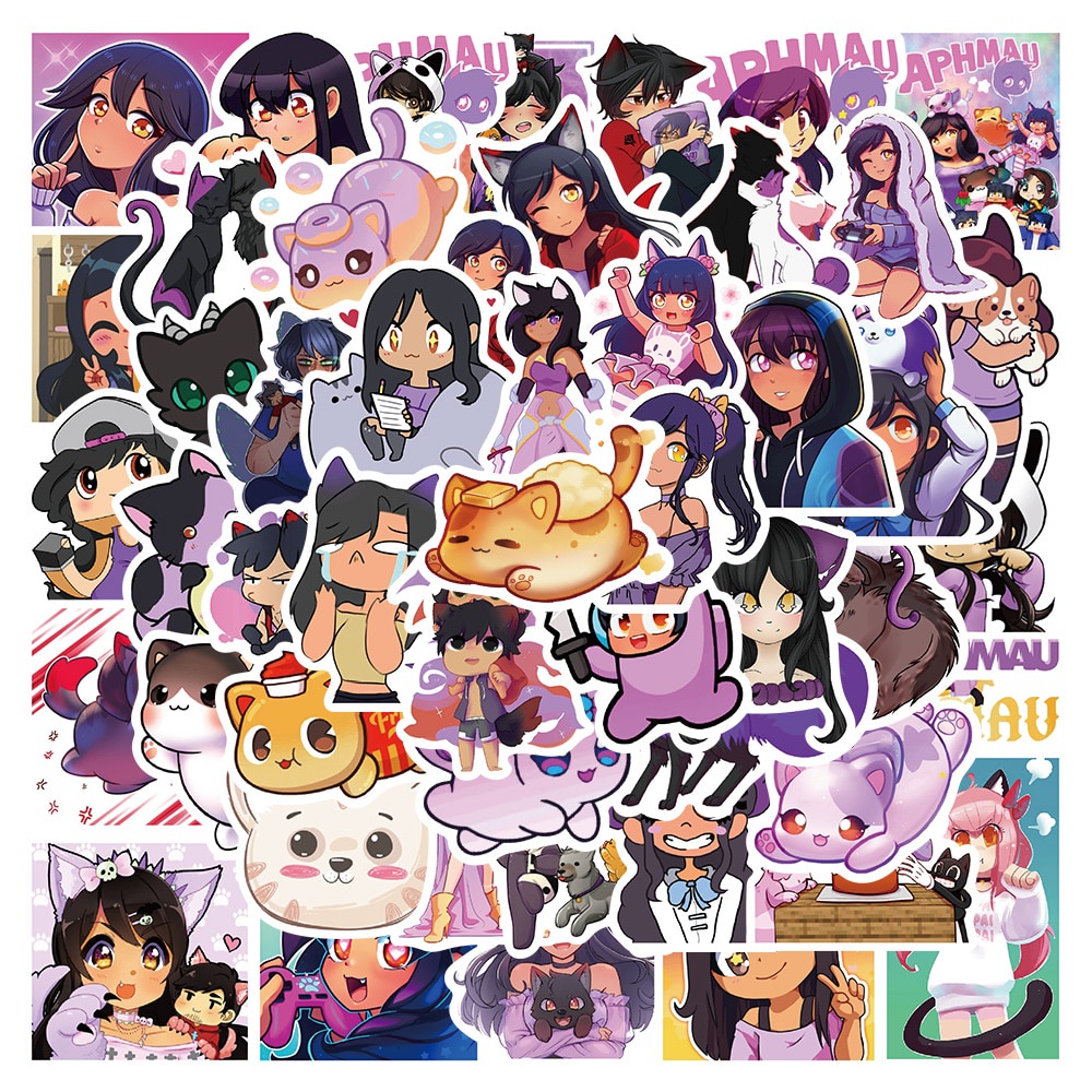 ⚜1050pcs Anime Aphmau Stickers Funny Game Graffiti Decals For Laptop Water Bottle Luggage Skate 1902