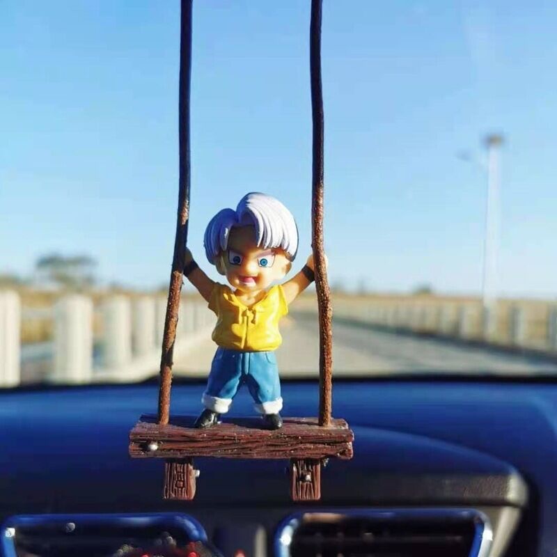 ktE 8cm Dragon Ball Z Trunks Son Goku Swing Model Car Rearview Mirror