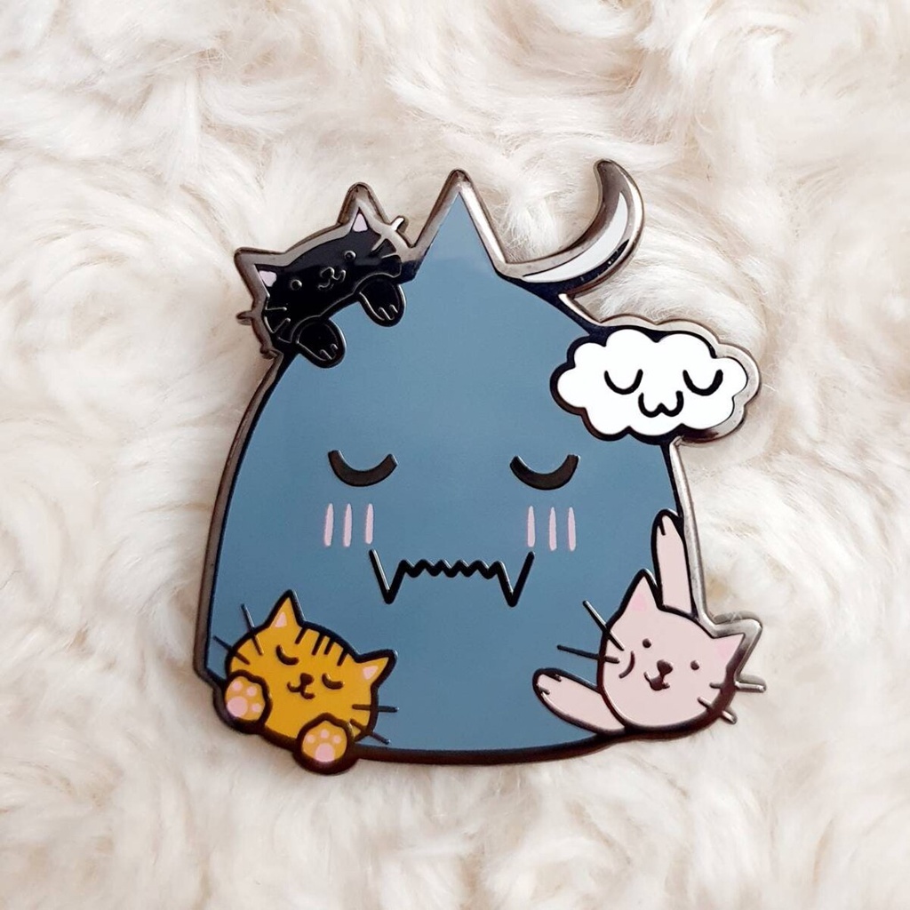 51i Alphonse Elric Hard Enamel Pin Cartoon Animals Cats Steel Armor ...