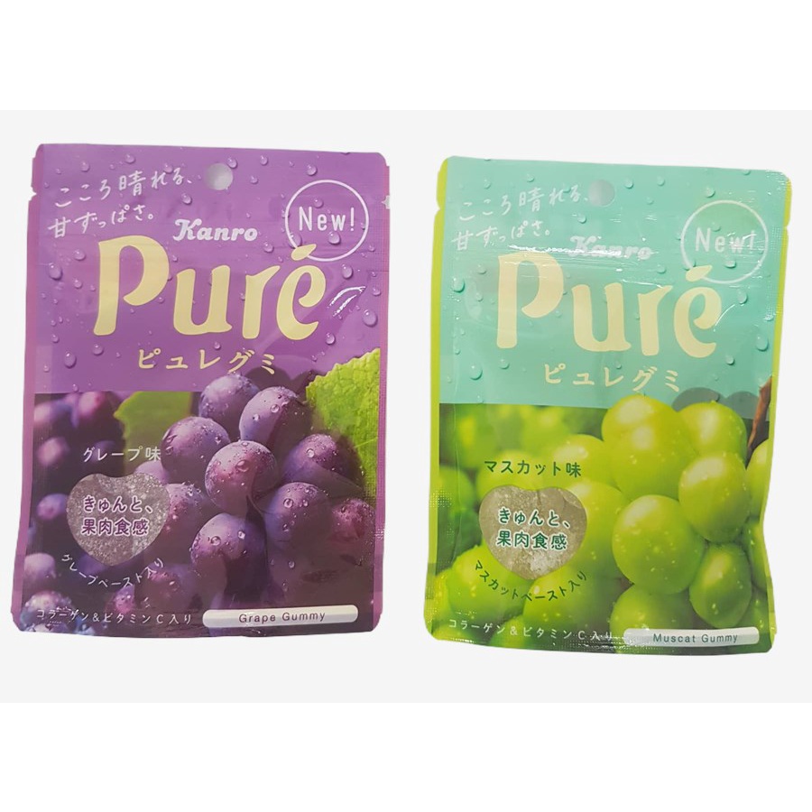 Japan Kanro Pure Muscat Gummy and Apple Gummy Grape Gummy (56g) 100