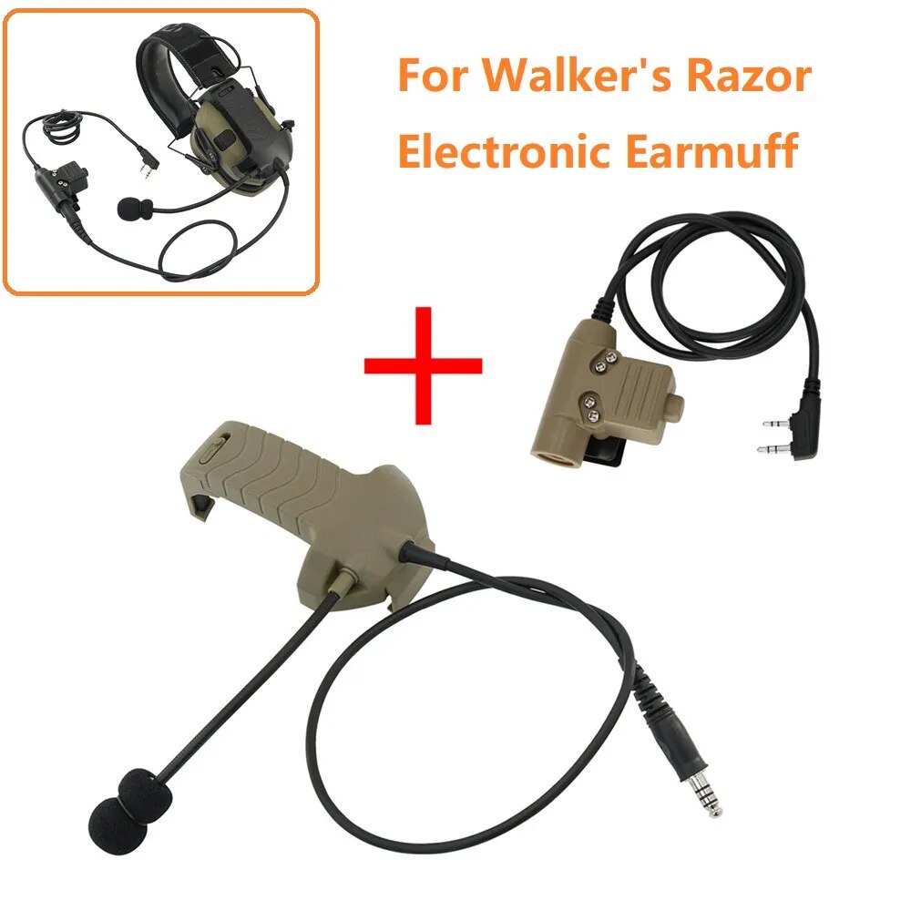 External Mic Kit for Walker's Razor Electronic Earmuffs Tactical Headset Noise Reduction Airsoft