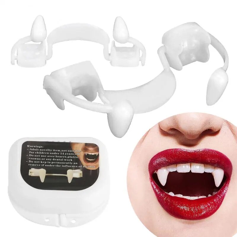 Vampire Teeth Cosplay Props Halloween Retractable Fangs Holiday Party